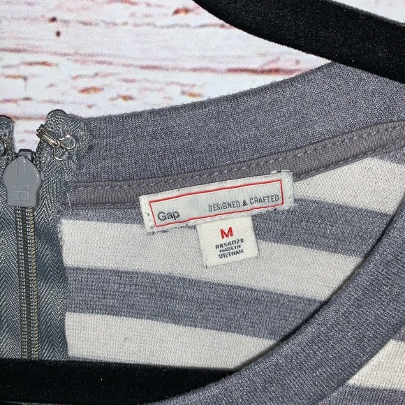 Gap Stripe Ponte Dress Heather Gray Size Medium - Picture 7 of 10